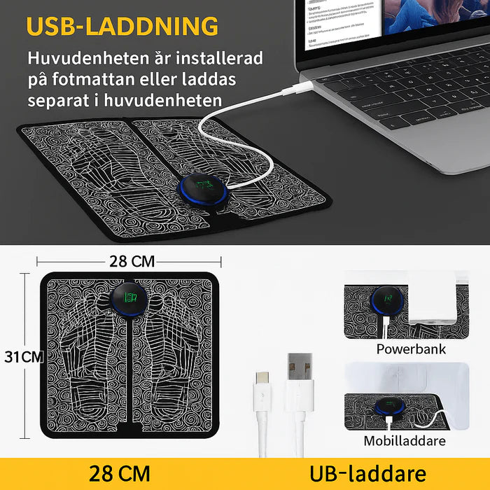 Elektrisk fotmassagematta EMS